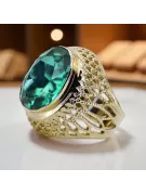 Pierścionek Szmaragd 14k żółte złoto Vintage unikatowe vrc089y